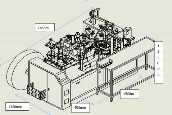 60-70 Pcs/Min Máquina de fabricación de cuencos de papel Formación automática para fuente de gas Tipo de procesamiento