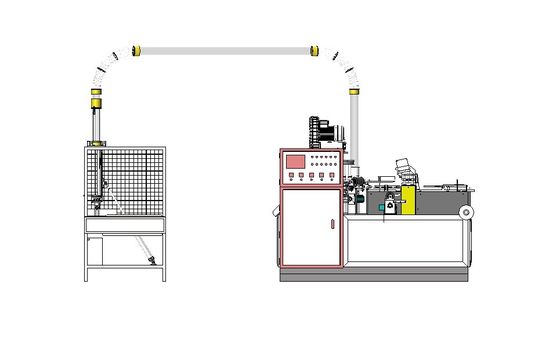 Máquina de fabricación de vasos de papel desechables totalmente automática de alta velocidad con potencia de 4 kW y tamaño de 2130mm * 1350mm * 1900mm