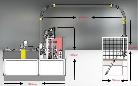 Potente máquina de hacer tazas de café de papel desechables de 4kw totalmente automática 70-90pcs/min Fuente de alimentación 380V 50Hz