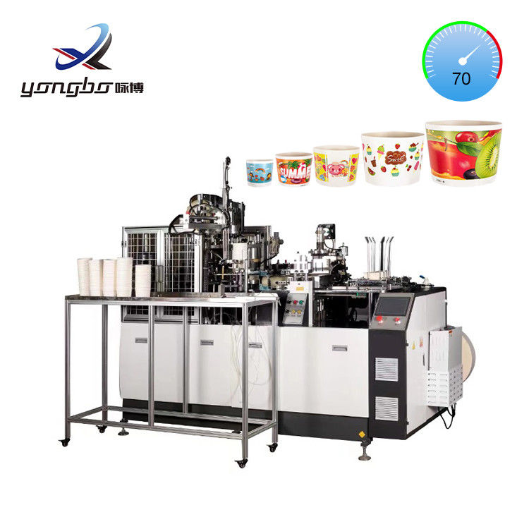60-70 Pcs/Min Máquina de fabricación de cuencos de papel Formación automática para fuente de gas Tipo de procesamiento