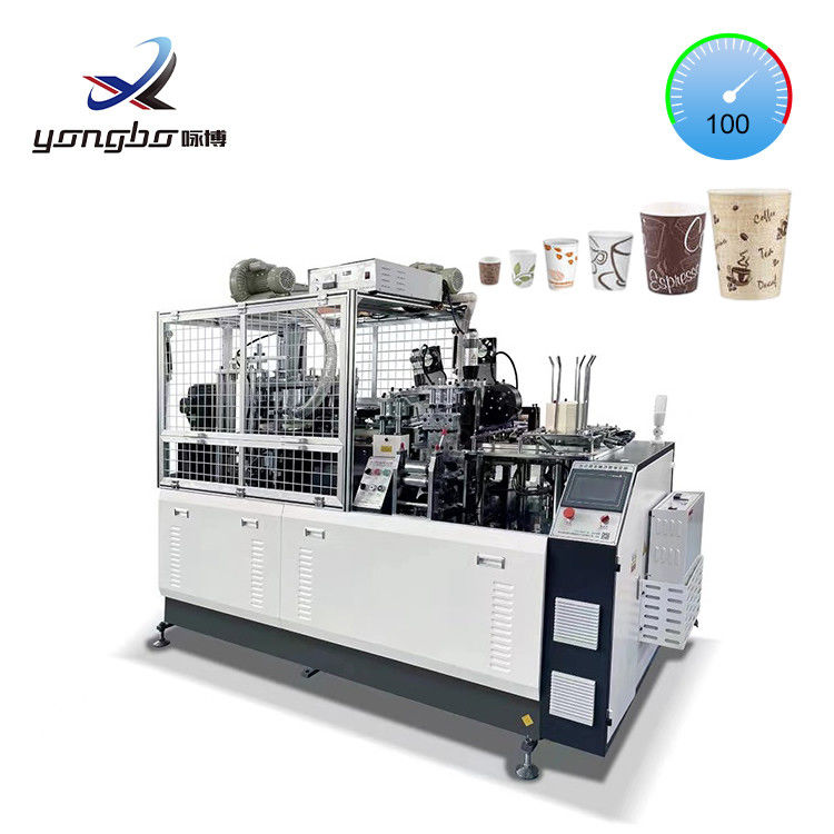 90-100pcs/Min Máquina completa de moldeado de tazas de papel Yongbo Disposable máquina de hacer tazas de café y té con barras de cobre