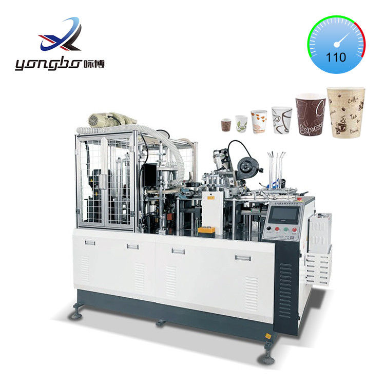 Máquina de fabricación de tazas de papel totalmente automática de 2 a 16 onzas con barra de cobre en forma de taza 100 a 110 pcs / min